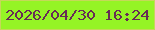 文字の大きさ：2、枠の色：c5d859、背景の色：95f425、文字の色：672c55 無料ブログパーツのブログ時計