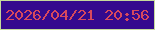 文字の大きさ：1、枠の色：c5da9b、背景の色：340a8e、文字の色：d7495d 無料ブログパーツのブログ時計
