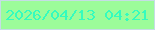文字の大きさ：3、枠の色：c5dde5、背景の色：9cfc9a、文字の色：35fbbe 無料ブログパーツのブログ時計