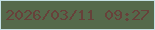文字の大きさ：3、枠の色：c5e0e5、背景の色：55694b、文字の色：67413a 無料ブログパーツのブログ時計