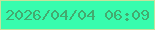 文字の大きさ：5、枠の色：c5e29c、背景の色：37fcae、文字の色：43ab6f 無料ブログパーツのブログ時計
