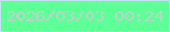 文字の大きさ：3、枠の色：c5e2f5、背景の色：5dff96、文字の色：c0d0d1 無料ブログパーツのブログ時計