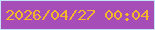 文字の大きさ：2、枠の色：c5e2f9、背景の色：a64db7、文字の色：f4b52a 無料ブログパーツのブログ時計