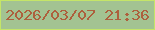 文字の大きさ：3、枠の色：c5e568、背景の色：a3c392、文字の色：ad603d 無料ブログパーツのブログ時計