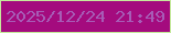 文字の大きさ：1、枠の色：c5e99c、背景の色：a40b7e、文字の色：a75cb6 無料ブログパーツのブログ時計