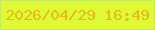 文字の大きさ：1、枠の色：c5ec57、背景の色：dffa35、文字の色：e3bb1e 無料ブログパーツのブログ時計