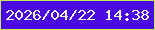 文字の大きさ：4、枠の色：c5ec5c、背景の色：4b0ae2、文字の色：f1f5d4 無料ブログパーツのブログ時計