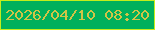 文字の大きさ：4、枠の色：c5ed1b、背景の色：01b05c、文字の色：d1c446 無料ブログパーツのブログ時計