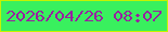 文字の大きさ：2、枠の色：c5f200、背景の色：39f05e、文字の色：9821a0 無料ブログパーツのブログ時計