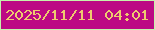 文字の大きさ：3、枠の色：c5f2ac、背景の色：bc0984、文字の色：eeca6f 無料ブログパーツのブログ時計