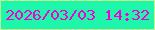 文字の大きさ：2、枠の色：c5f38a、背景の色：1ef6ab、文字の色：f000d2 無料ブログパーツのブログ時計
