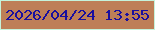 文字の大きさ：5、枠の色：c5f3db、背景の色：be7f57、文字の色：190f9f 無料ブログパーツのブログ時計