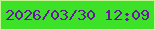 文字の大きさ：4、枠の色：c5f495、背景の色：3de128、文字の色：6817a2 無料ブログパーツのブログ時計