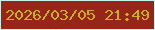 文字の大きさ：4、枠の色：c5f4e6、背景の色：982519、文字の色：c7b028 無料ブログパーツのブログ時計