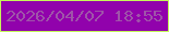 文字の大きさ：3、枠の色：c5f659、背景の色：9102ac、文字の色：9f54a9 無料ブログパーツのブログ時計