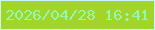 文字の大きさ：5、枠の色：c5f8fe、背景の色：a2d42a、文字の色：90f9b2 無料ブログパーツのブログ時計