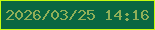 文字の大きさ：3、枠の色：c5fb10、背景の色：0a6641、文字の色：90af58 無料ブログパーツのブログ時計