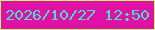 文字の大きさ：4、枠の色：c5fb67、背景の色：e012a6、文字の色：49dfca 無料ブログパーツのブログ時計