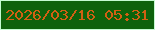 文字の大きさ：5、枠の色：c5fbd2、背景の色：0e620c、文字の色：d26013 無料ブログパーツのブログ時計