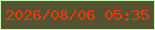 文字の大きさ：5、枠の色：c5fdac、背景の色：535331、文字の色：f13a09 無料ブログパーツのブログ時計