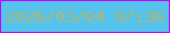 文字の大きさ：5、枠の色：c601f8、背景の色：55c3ee、文字の色：aeb76d 無料ブログパーツのブログ時計