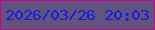 文字の大きさ：4、枠の色：c6048f、背景の色：61527e、文字の色：191ce3 無料ブログパーツのブログ時計