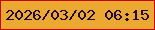 文字の大きさ：5、枠の色：c60604、背景の色：eca931、文字の色：200a48 無料ブログパーツのブログ時計