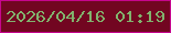 文字の大きさ：1、枠の色：c6068e、背景の色：720621、文字の色：81b36d 無料ブログパーツのブログ時計