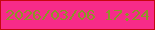 文字の大きさ：5、枠の色：c60710、背景の色：f72b89、文字の色：8c9428 無料ブログパーツのブログ時計
