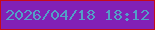 文字の大きさ：3、枠の色：c60b18、背景の色：8220b6、文字の色：539fc7 無料ブログパーツのブログ時計