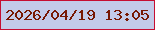 文字の大きさ：3、枠の色：c60e32、背景の色：c3cbe9、文字の色：771803 無料ブログパーツのブログ時計