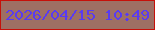 文字の大きさ：5、枠の色：c6100a、背景の色：9e6f64、文字の色：593bf1 無料ブログパーツのブログ時計