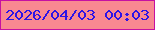 文字の大きさ：2、枠の色：c610a2、背景の色：f98891、文字の色：2d14e5 無料ブログパーツのブログ時計