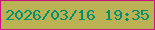 文字の大きさ：5、枠の色：c6137e、背景の色：bbb255、文字の色：01906f 無料ブログパーツのブログ時計