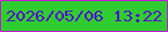 文字の大きさ：4、枠の色：c614d9、背景の色：2fcd31、文字の色：550acc 無料ブログパーツのブログ時計