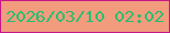 文字の大きさ：1、枠の色：c61688、背景の色：f29c7d、文字の色：27be71 無料ブログパーツのブログ時計