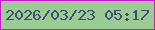 文字の大きさ：3、枠の色：c61bc8、背景の色：99cd94、文字の色：434d73 無料ブログパーツのブログ時計