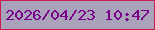文字の大きさ：5、枠の色：c61c52、背景の色：aaa2bb、文字の色：790088 無料ブログパーツのブログ時計