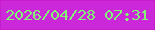 文字の大きさ：2、枠の色：c61cca、背景の色：ca28d9、文字の色：83f677 無料ブログパーツのブログ時計