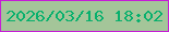 文字の大きさ：5、枠の色：c61dd6、背景の色：a4c599、文字の色：08b06d 無料ブログパーツのブログ時計