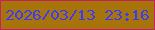 文字の大きさ：1、枠の色：c6206a、背景の色：a77409、文字の色：3b3cf5 無料ブログパーツのブログ時計