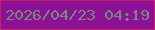 文字の大きさ：5、枠の色：c62164、背景の色：8c1197、文字の色：728b7a 無料ブログパーツのブログ時計