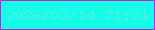 文字の大きさ：1、枠の色：c622c1、背景の色：14fdea、文字の色：47f1d9 無料ブログパーツのブログ時計