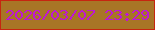文字の大きさ：1、枠の色：c62510、背景の色：a87526、文字の色：be16d6 無料ブログパーツのブログ時計