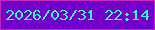 文字の大きさ：5、枠の色：c626b9、背景の色：7100ca、文字の色：3af6d4 無料ブログパーツのブログ時計