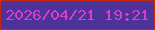 文字の大きさ：1、枠の色：c6270d、背景の色：4c3299、文字の色：d73cd3 無料ブログパーツのブログ時計