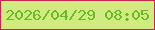 文字の大きさ：3、枠の色：c62750、背景の色：d0eb81、文字の色：6cbb22 無料ブログパーツのブログ時計