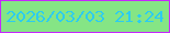 文字の大きさ：3、枠の色：c627fe、背景の色：85e585、文字の色：2dccef 無料ブログパーツのブログ時計