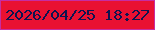 文字の大きさ：5、枠の色：c62da2、背景の色：e91132、文字の色：0e1450 無料ブログパーツのブログ時計