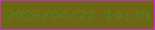 文字の大きさ：2、枠の色：c62dcb、背景の色：6d6613、文字の色：597a1e 無料ブログパーツのブログ時計